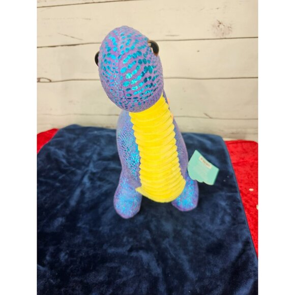 Walgreens Hug Me Large Blue/Purple Sparkling Stuffed Dinosaur Plush 18 inches - Picture 3 of 10